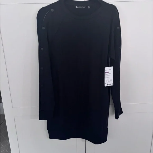 NWT Athleta Black sweatshirt dress - Picture 1 of 3